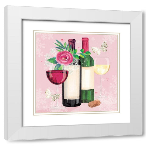 Wine White Modern Wood Framed Art Print with Double Matting by P.S. Art