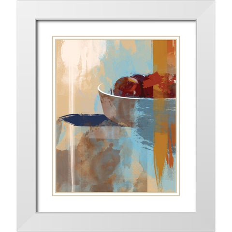 Fruit Abstract III White Modern Wood Framed Art Print with Double Matting by P.S. Art