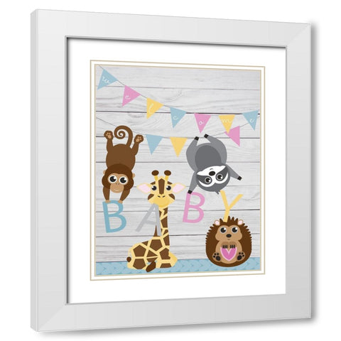 Baby White Modern Wood Framed Art Print with Double Matting by P.S. Art