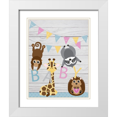 Baby White Modern Wood Framed Art Print with Double Matting by P.S. Art