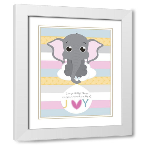 Joy White Modern Wood Framed Art Print with Double Matting by P.S. Art
