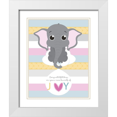 Joy White Modern Wood Framed Art Print with Double Matting by P.S. Art