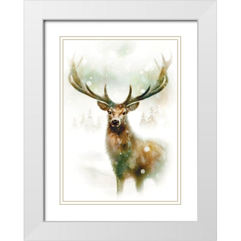 Enchanted Winter White Modern Wood Framed Art Print with Double Matting by P.S. Art