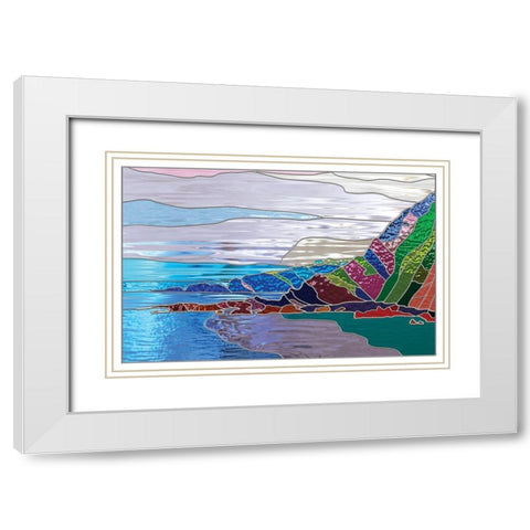 Ocean White Modern Wood Framed Art Print with Double Matting by P.S. Art
