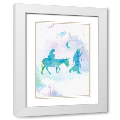 Night Before White Modern Wood Framed Art Print with Double Matting by P.S. Art