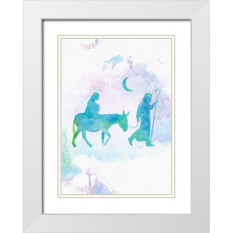 Night Before White Modern Wood Framed Art Print with Double Matting by P.S. Art