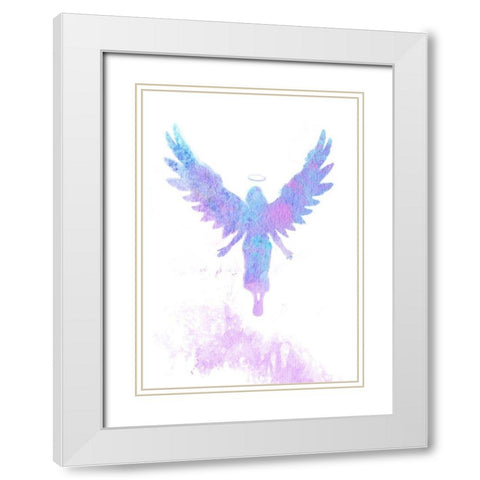 Angels Came White Modern Wood Framed Art Print with Double Matting by P.S. Art