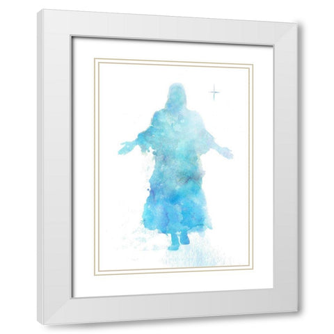 He Returns White Modern Wood Framed Art Print with Double Matting by P.S. Art