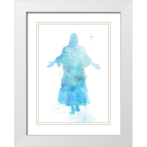 He Returns White Modern Wood Framed Art Print with Double Matting by P.S. Art