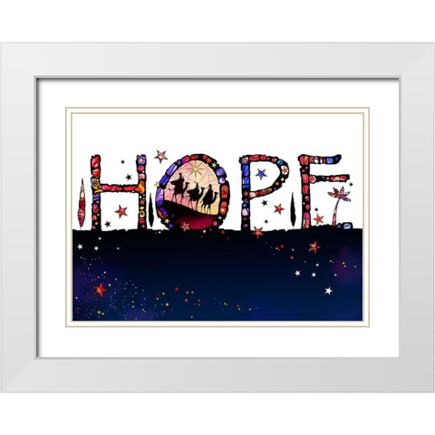 Hope White Modern Wood Framed Art Print with Double Matting by P.S. Art