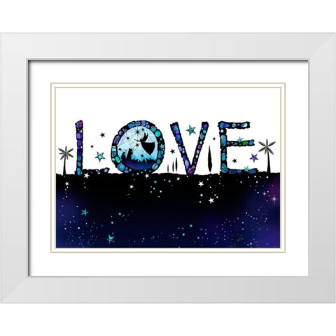 Love White Modern Wood Framed Art Print with Double Matting by P.S. Art