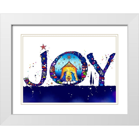 Joy White Modern Wood Framed Art Print with Double Matting by P.S. Art