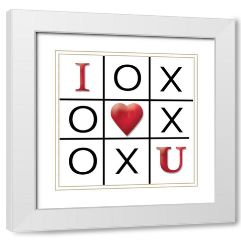 Hugs and Kisses White Modern Wood Framed Art Print with Double Matting by P.S. Art
