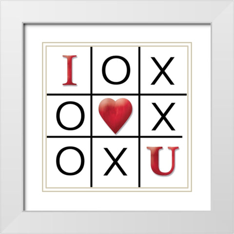 Hugs and Kisses White Modern Wood Framed Art Print with Double Matting by P.S. Art