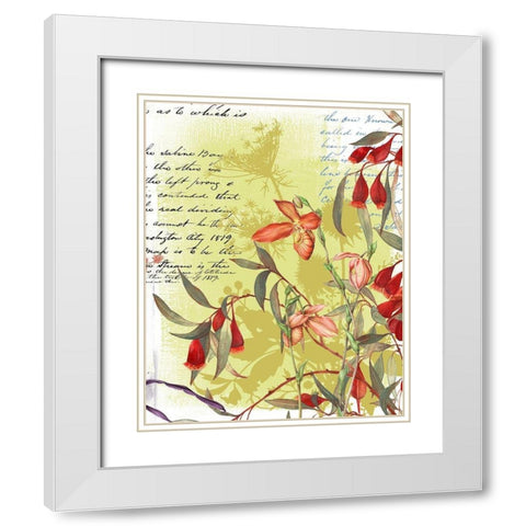 Floral Collage I White Modern Wood Framed Art Print with Double Matting by P.S. Art