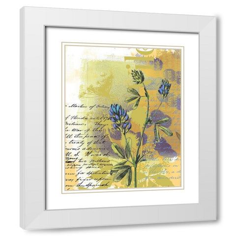 Floral Collage VI White Modern Wood Framed Art Print with Double Matting by P.S. Art