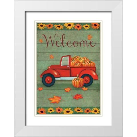 Fall Haul White Modern Wood Framed Art Print with Double Matting by P.S. Art