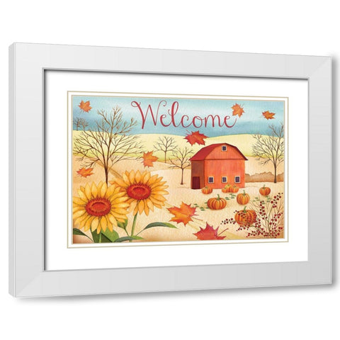 Welcome Barn White Modern Wood Framed Art Print with Double Matting by P.S. Art