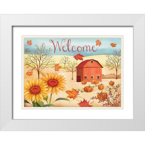 Welcome Barn White Modern Wood Framed Art Print with Double Matting by P.S. Art