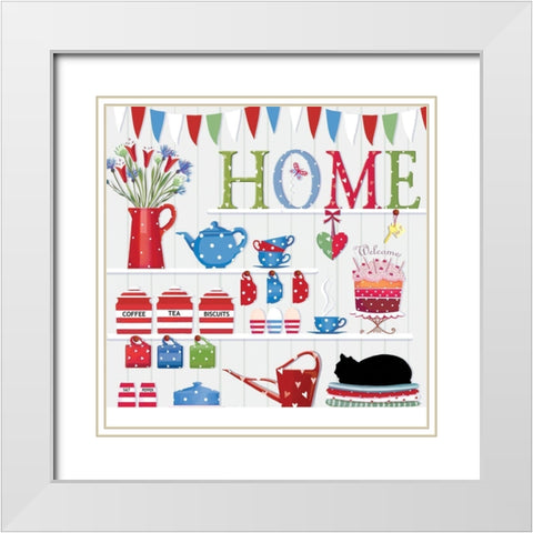 Home White Modern Wood Framed Art Print with Double Matting by P.S. Art