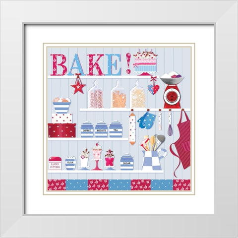 Bake White Modern Wood Framed Art Print with Double Matting by P.S. Art