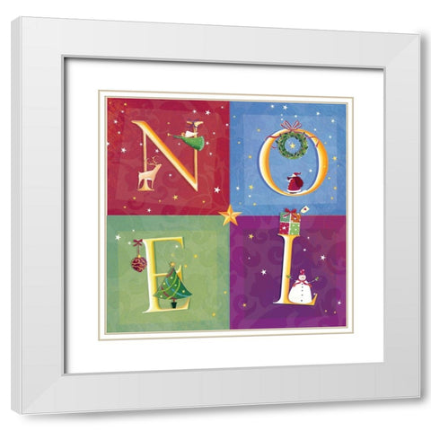 Noel White Modern Wood Framed Art Print with Double Matting by P.S. Art