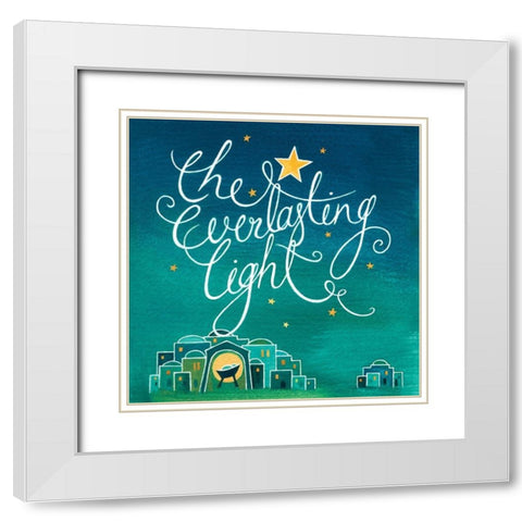 Everlasting Light White Modern Wood Framed Art Print with Double Matting by P.S. Art