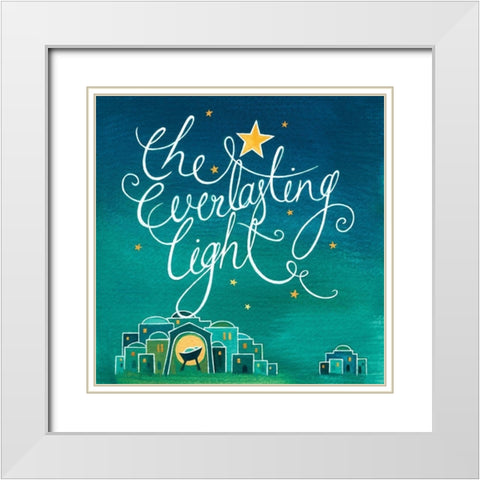 Everlasting Light White Modern Wood Framed Art Print with Double Matting by P.S. Art