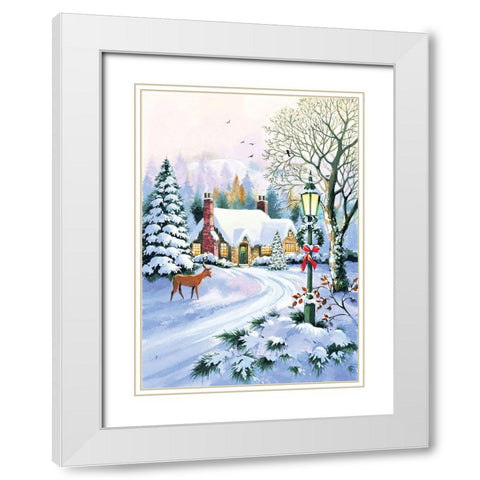 Blissful Snow White Modern Wood Framed Art Print with Double Matting by P.S. Art