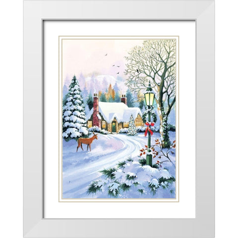 Blissful Snow White Modern Wood Framed Art Print with Double Matting by P.S. Art