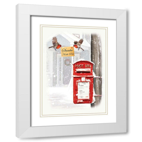 Christmas Mail White Modern Wood Framed Art Print with Double Matting by P.S. Art