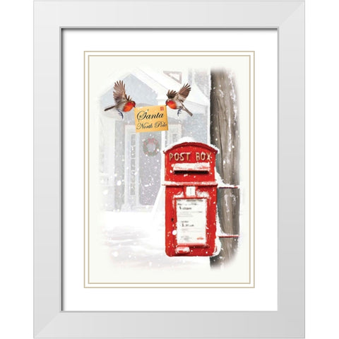 Christmas Mail White Modern Wood Framed Art Print with Double Matting by P.S. Art