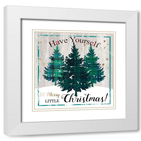 Merry Little Christmas White Modern Wood Framed Art Print with Double Matting by P.S. Art