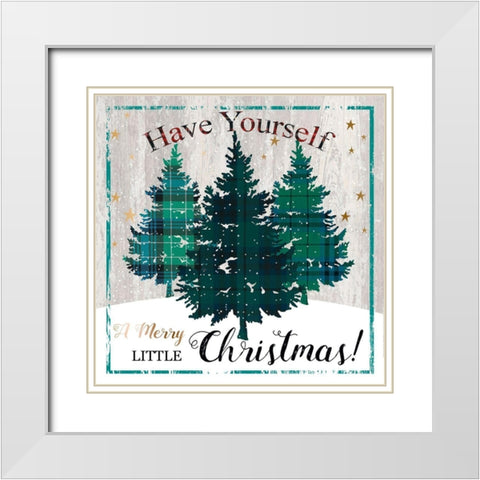 Merry Little Christmas White Modern Wood Framed Art Print with Double Matting by P.S. Art