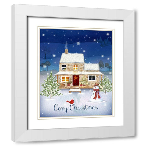 Cozy Christmas White Modern Wood Framed Art Print with Double Matting by P.S. Art