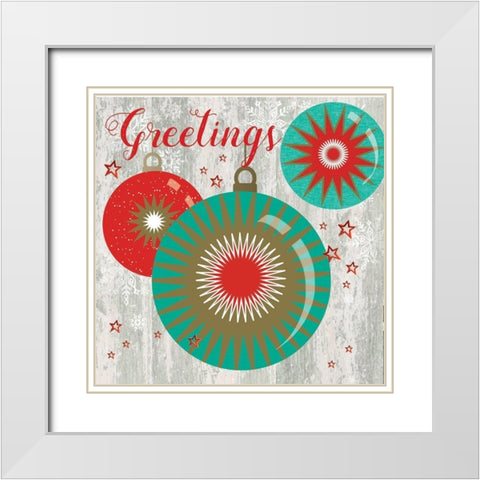 Greetings White Modern Wood Framed Art Print with Double Matting by P.S. Art
