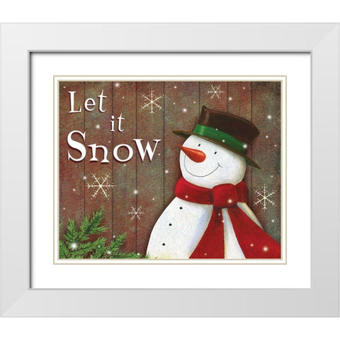 Let it Snow  White Modern Wood Framed Art Print with Double Matting by P.S. Art