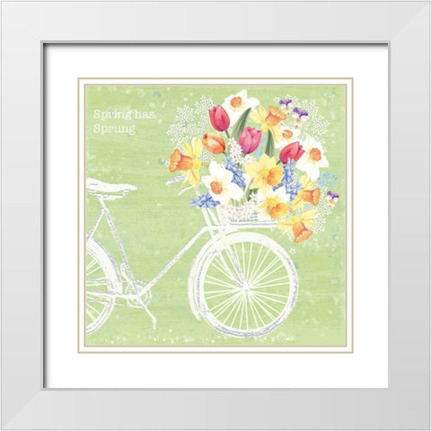Spring Sprung White Modern Wood Framed Art Print with Double Matting by P.S. Art