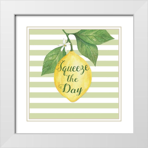 Squeeze the Day White Modern Wood Framed Art Print with Double Matting by P.S. Art