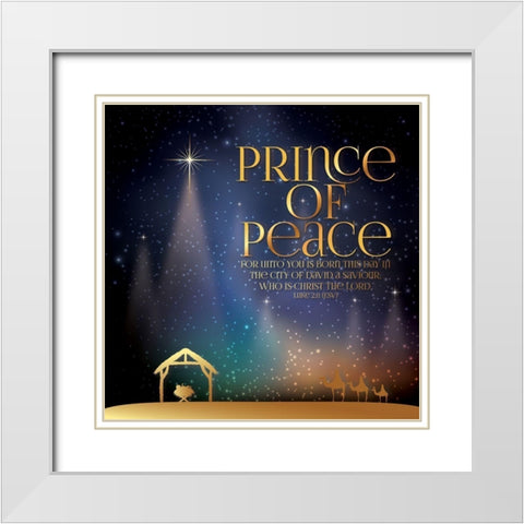 Prince of Peace White Modern Wood Framed Art Print with Double Matting by P.S. Art