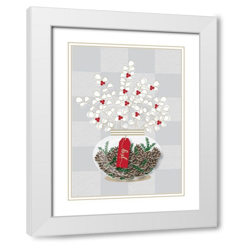 Joy White Modern Wood Framed Art Print with Double Matting by P.S. Art