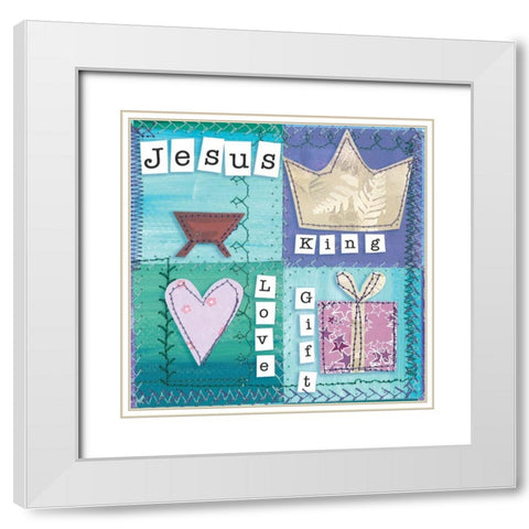 Jesus Birth White Modern Wood Framed Art Print with Double Matting by P.S. Art