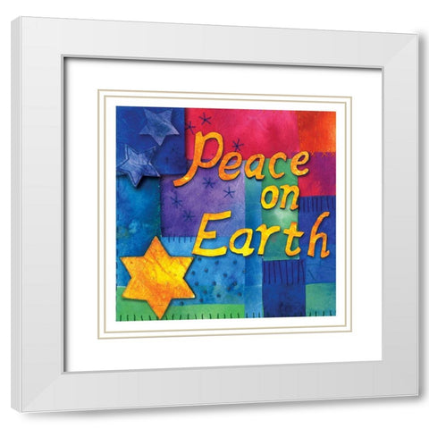 Peace on Earth White Modern Wood Framed Art Print with Double Matting by P.S. Art