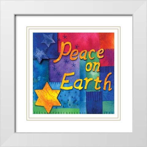 Peace on Earth White Modern Wood Framed Art Print with Double Matting by P.S. Art