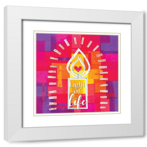 Light of Life White Modern Wood Framed Art Print with Double Matting by P.S. Art