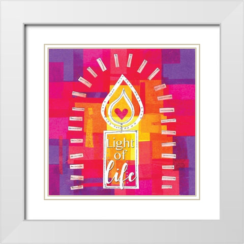 Light of Life White Modern Wood Framed Art Print with Double Matting by P.S. Art