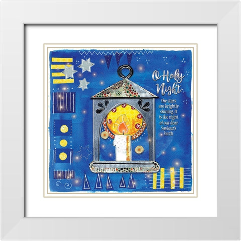Holy Night White Modern Wood Framed Art Print with Double Matting by P.S. Art