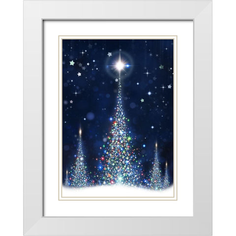 Star Bright White Modern Wood Framed Art Print with Double Matting by P.S. Art