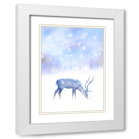 Simple Night White Modern Wood Framed Art Print with Double Matting by P.S. Art