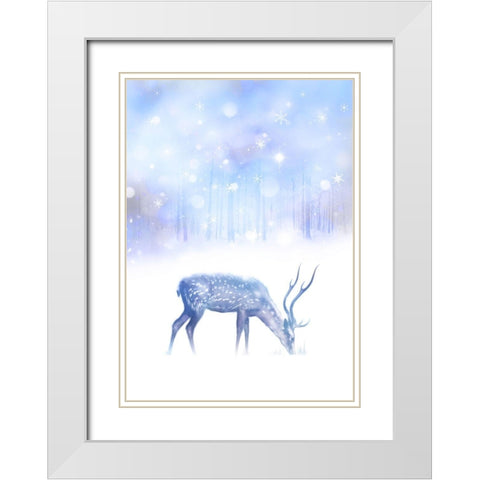 Simple Night White Modern Wood Framed Art Print with Double Matting by P.S. Art